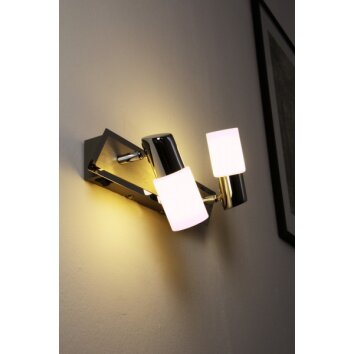 Trio Aplique LED Aluminio, Cromo, Acero inoxidable, 2 luces
