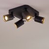 Kullaberg Lámpara de Techo Negro, 4 luces