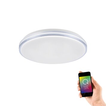 Lámpara de Techo Paul Neuhaus Q-BENNO LED Cromo, 1 luz, Mando a distancia