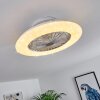 Piraeus Ventilador de techo LED Titanio, Blanca, 1 luz, Mando a distancia