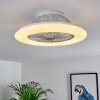 Piraeus Ventilador de techo LED Titanio, Blanca, 1 luz, Mando a distancia