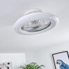 Piraeus Ventilador de techo LED Titanio, Blanca, 1 luz, Mando a distancia