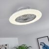 Piraeus Ventilador de techo LED Titanio, Blanca, 1 luz, Mando a distancia