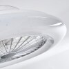 Piraeus Ventilador de techo LED Titanio, Blanca, 1 luz, Mando a distancia