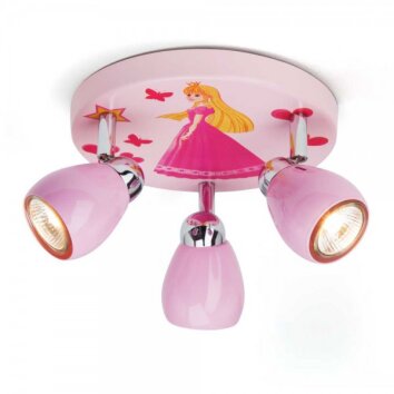 Brilliant Princess Lámpara focos circular Rosa, 3 luces