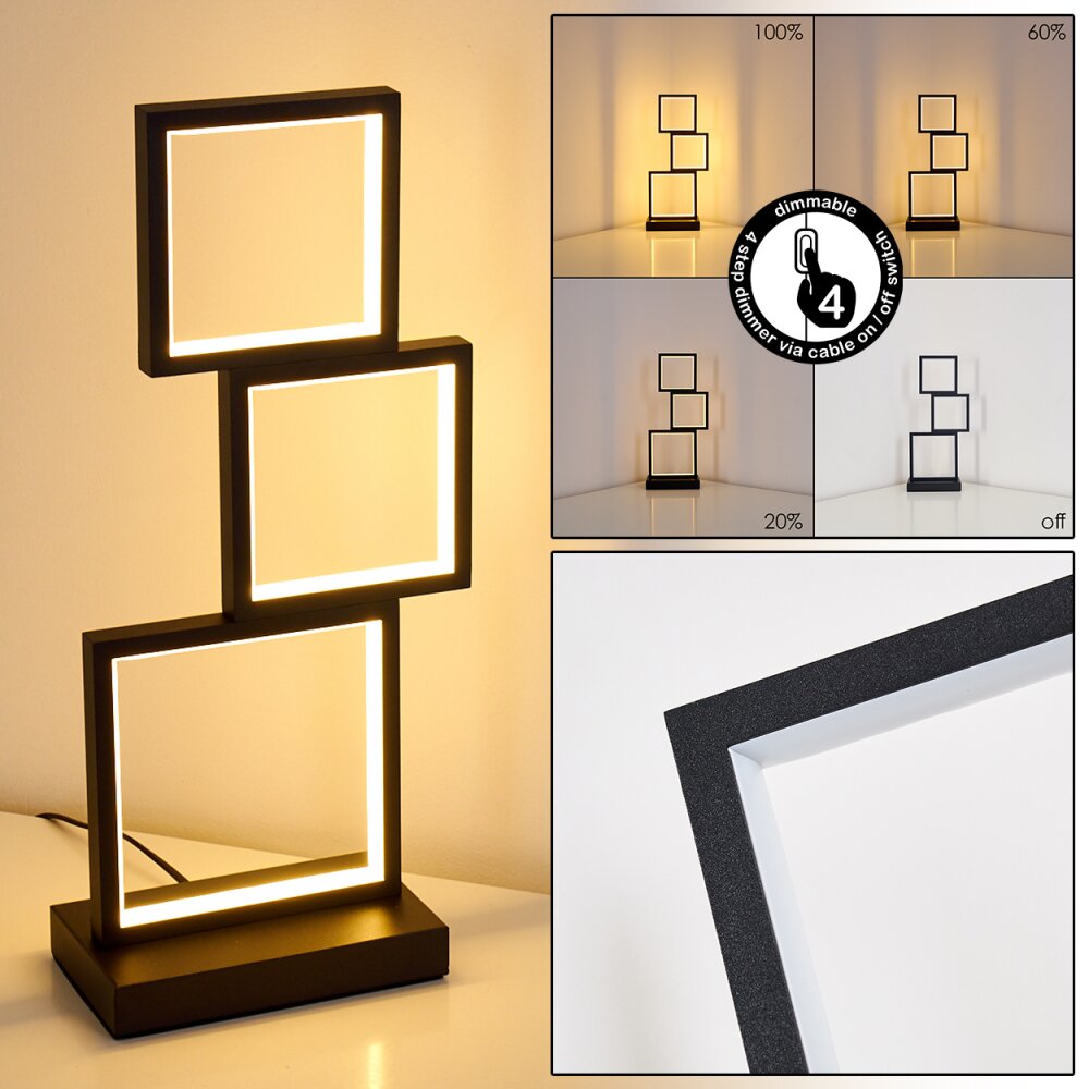 Bacolod Lámpara de mesa LED Negro, 1 luz main product photo