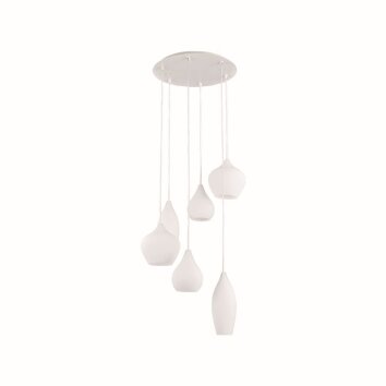 Ideal Lux SOFT Lámpara Colgante Blanca, 6 luces