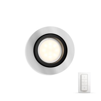 Philips Hue Ambiance White Milliskin Spot incorporado, extensión Plata, 1 luz, Mando a distancia