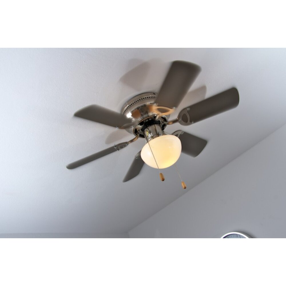 Globo UGO Ventilador Acero inoxidable, Níquel-mate, 1 luz main product photo