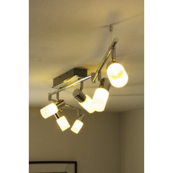 Trio 8214 Lámpara de techo LED Aluminio, Cromo, Acero inoxidable, 6 luces