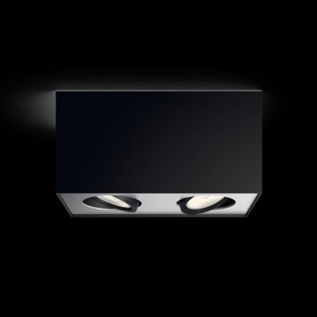 Philips Box Lámpara de Techo LED Negro, 2 luces