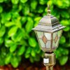 Antibes Poste de Jardín Marrón, oro, 1 luz, Sensor de movimiento