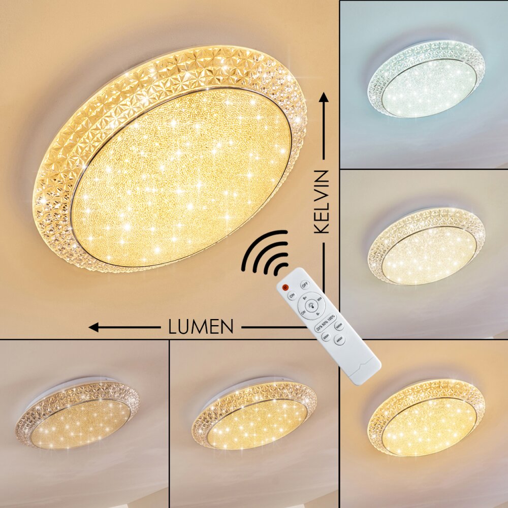 Litto Lámpara de Techo LED Blanca, 1 luz, Mando a distancia main product photo