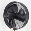 Markham Ventilador Madera clara, Negro