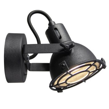 Brilliant Jesper Foco de pared LED Negro, 1 luz