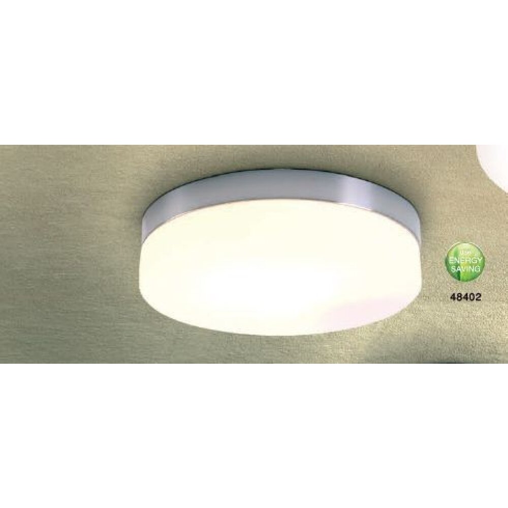 Globo OPAL Lámpara de techo Acero inoxidable, Níquel-mate, Blanca, 2 luces main product photo