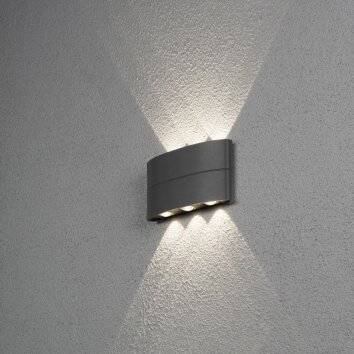 Konstsmide Chieri Aplique para exterior LED Negro, 6 luces