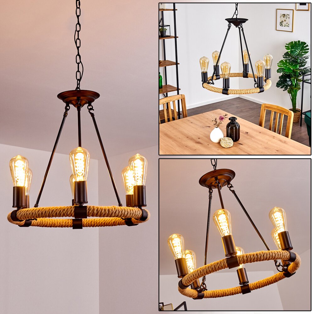 Riekje Lámpara Colgante Marrón, Negro, 6 luces main product photo