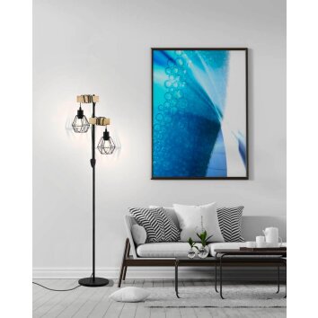 EGLO TOWNSHEND Lámpara de Pie Marrón, Negro, 2 luces