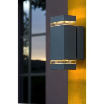 Lutec Lampen Focus Aplique para exterior Antracita, 2 luces