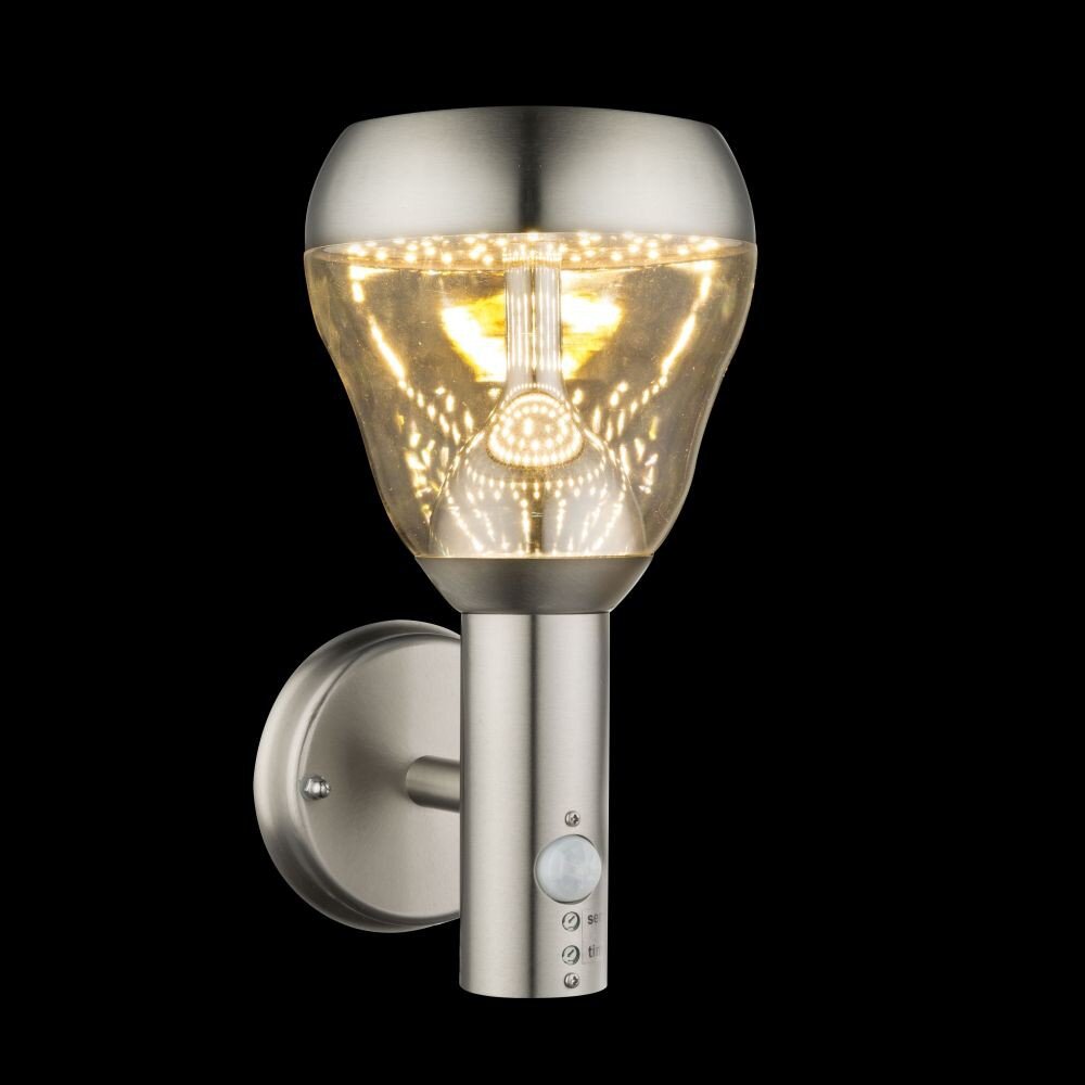 Globo Aplique para exterior LED Transparente, 1 luz, Sensor de movimiento main product photo