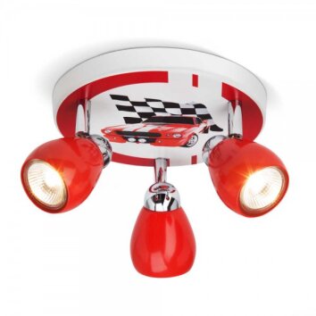 Brilliant Racing Lámpara focos circular Rojo, Blanca, 3 luces