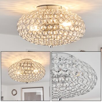 Klamila Lámpara de Techo Cromo, 2 luces