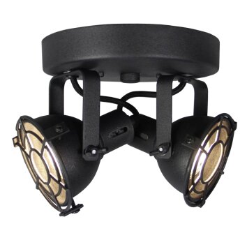 Brilliant Jesper Lámpara focos circular LED Negro, 2 luces