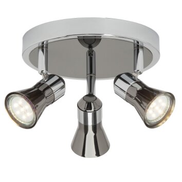Brilliant Jupp Lámpara focos circular LED Cromo, Negro, 3 luces