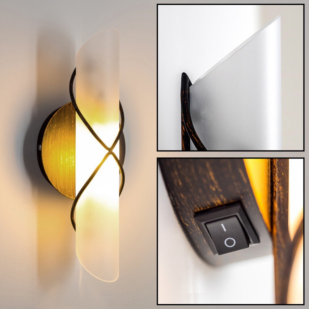 Palma Aplique Acero inoxidable, Negro, Blanca, 1 luz main product photo