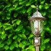 Ribadeo Poste de Jardín Negro-dorado, 1 luz, Sensor de movimiento