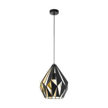 Eglo CARLTON Lámpara Colgante dorado, Negro, 1 luz