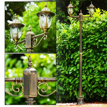 Ribadeo Candelabro Negro-dorado, 2 luces