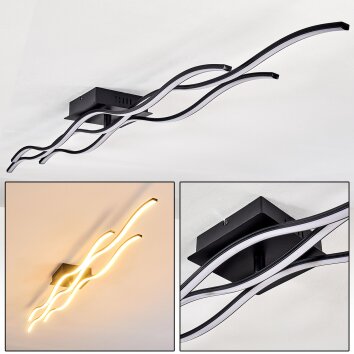 Flow Lámpara de Techo LED Negro, 3 luces