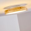 Bagaha Lámpara de Techo LED Madera clara, 1 luz, Mando a distancia