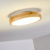 Bagaha Lámpara de Techo LED Madera clara, 1 luz, Mando a distancia