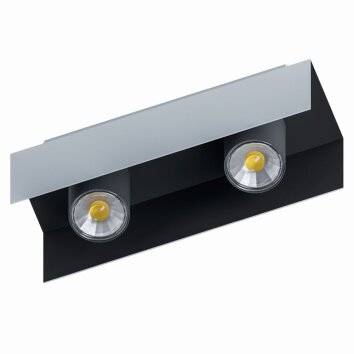 Eglo VISERBA Lámpara de Techo Aluminio, Negro, 2 luces