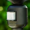 Bristol Lámpara de pie para exterior Negro, 1 luz, Sensor de movimiento