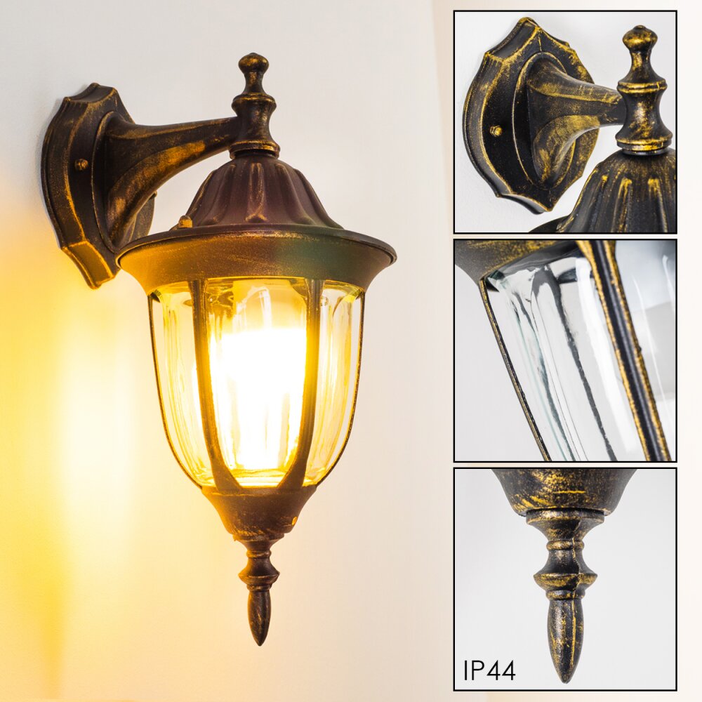 Ribadeo Aplique para exterior Negro-dorado, 1 luz main product photo