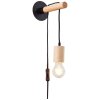 Aplique Brilliant Jenji Madera oscura, Negro, 1 luz