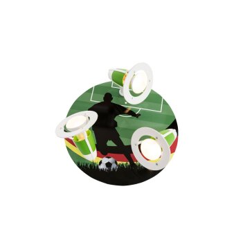 Elobra FUSSBALLER Plafón circular con focos Verde, 3 luces