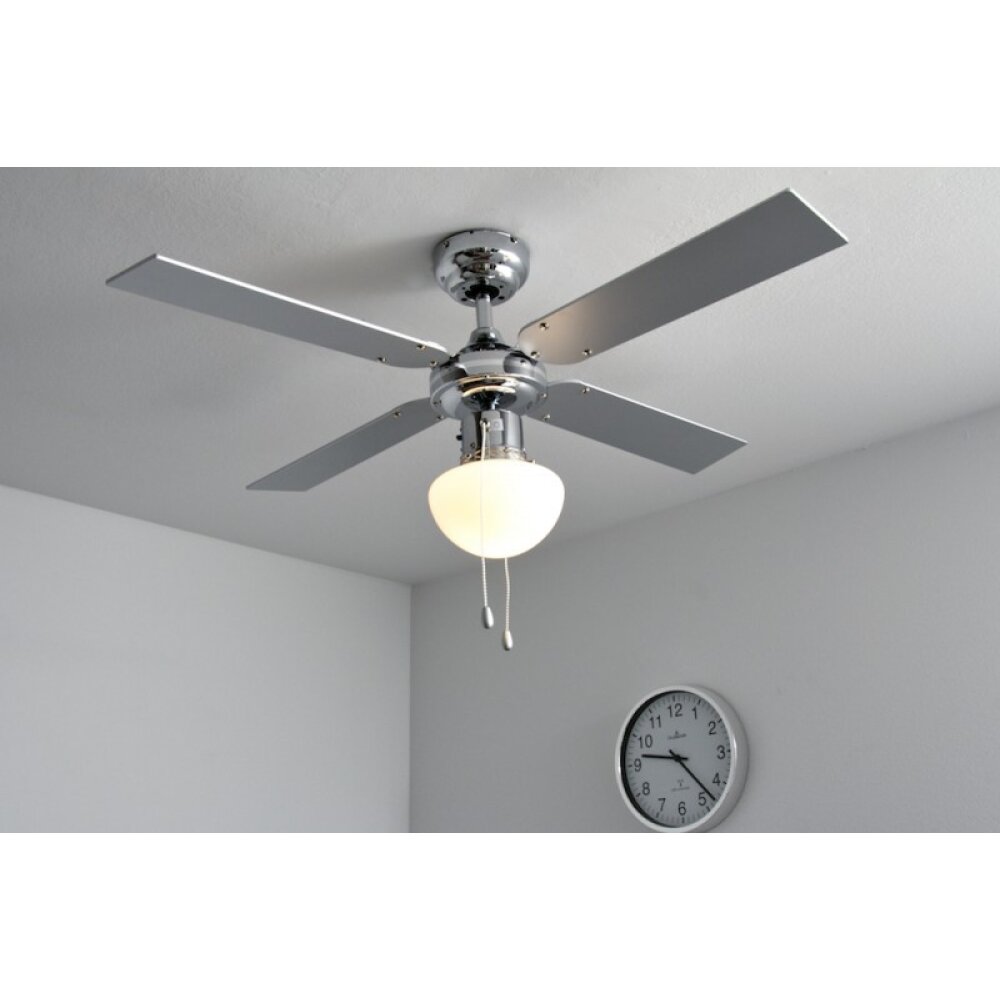 Globo CHAMPION Ventilador Cromo, Acero inoxidable, Blanca, 1 luz main product photo