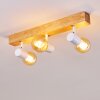 Barbengo Lámpara de Techo Marrón, Madera clara, Blanca, 3 luces