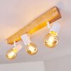 Barbengo Lámpara de Techo Marrón, Madera clara, Blanca, 3 luces