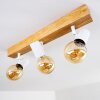 Barbengo Lámpara de Techo Marrón, Madera clara, Blanca, 3 luces