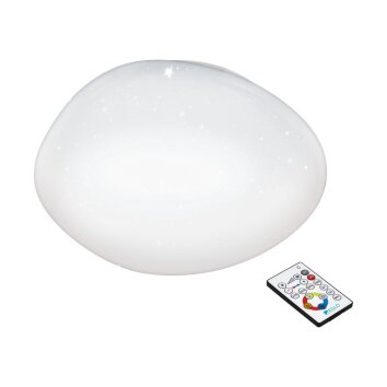 EGLO SILERAS-A Lámpara de Techo LED Blanca, 1 luz, Mando a distancia