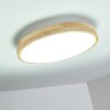 Bagaha Lámpara de Techo LED Madera clara, 1 luz, Mando a distancia