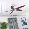 Imon Ventilador de techo Madera oscura, Níquel-mate, 1 luz, Mando a distancia