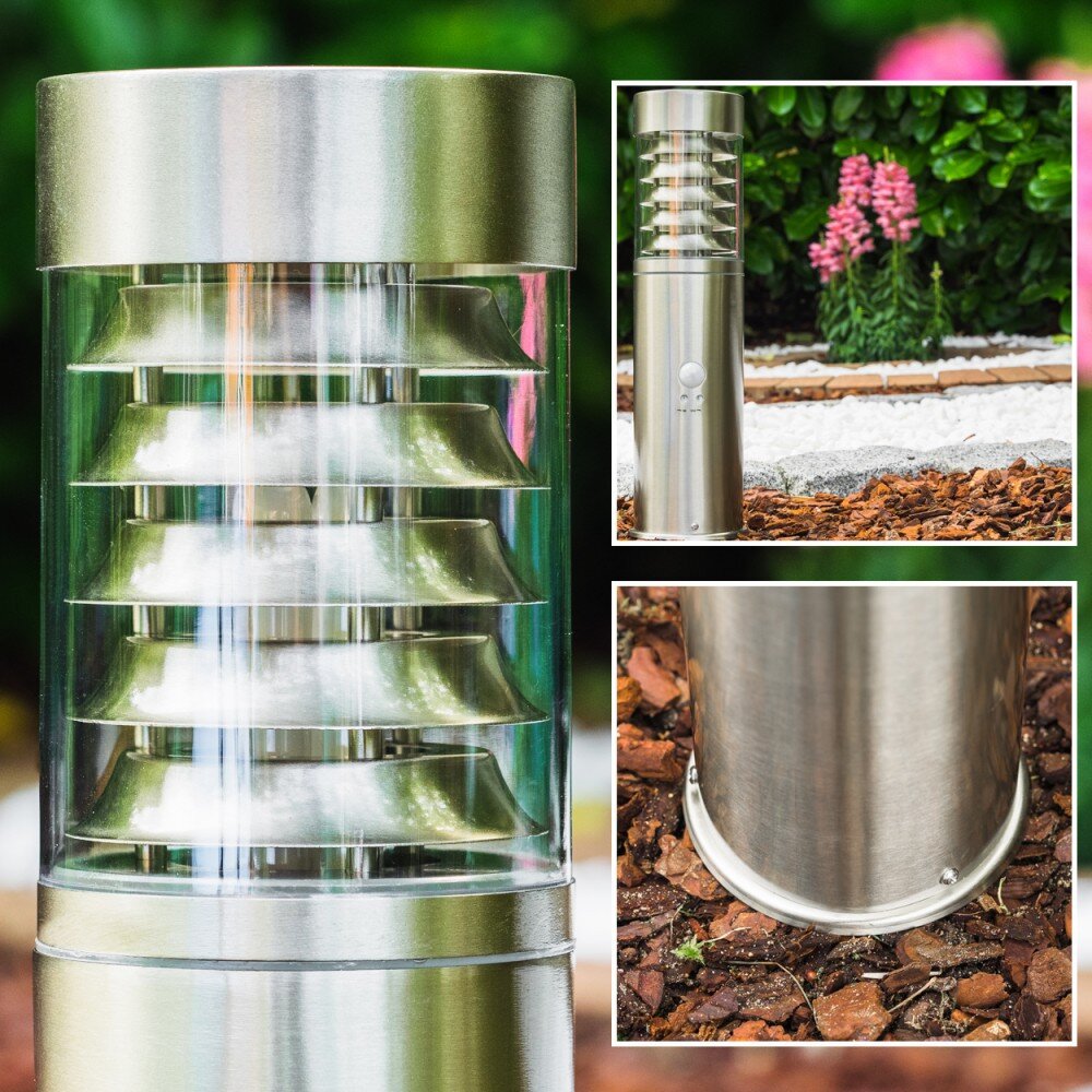 Dakar Poste de jardin Acero inoxidable, 1 luz, Sensor de movimiento main product photo