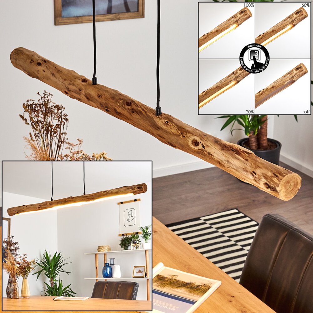 Winterthur Lámpara Colgante LED Madera clara, Negro, 1 luz main product photo